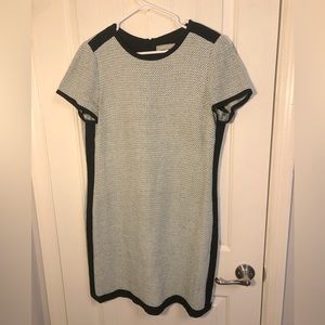 Banana Republic shift dress with tuxedo siding.